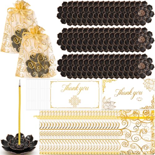 Amyhill 138 Pack Indian Return Gift Pooja Bulk Lotus Incense Holder, Bronze - color: Bronze