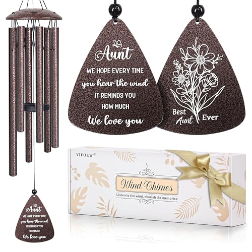 Aunt Gifts, 32" Bronze Wind Chimes, Birthday Gifts for Auntie from Niece - color: 3 - Aunt Gift