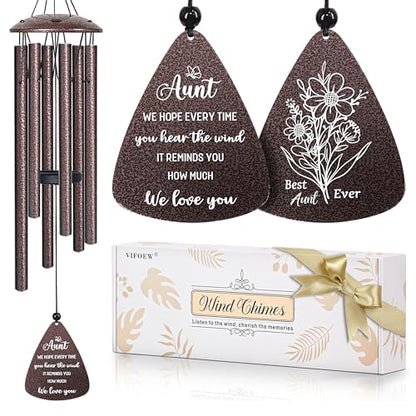 Aunt Gifts, 32" Bronze Wind Chimes, Birthday Gifts for Auntie from Niece - color: 3 - Aunt Gift