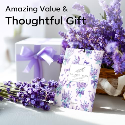 MYARO 20 Pack Lavender Scented Sachets, Closet Deodorizer Car Air Freshener - color: Lavender, size: 20 Packs