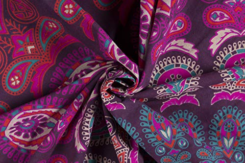 Popular Handicrafts Indian Hippie Bohemian Beautiful Peacock Mandala Window Curtain Panels Purple - color: Purple, size: 38"W x 83"L (Pack of 2)