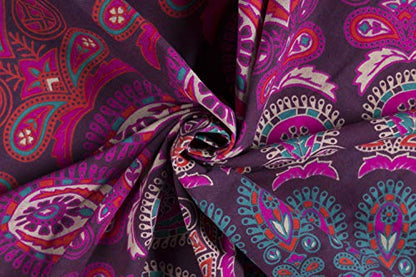 Popular Handicrafts Printed Curtains Panels Set of 2 Indian Hippie Bohemian Beautiful Peacock Mandala Curtain Panels Purple 42x100 Inch - color: Purple, size: 42"W x 100"L (Pack of 2)