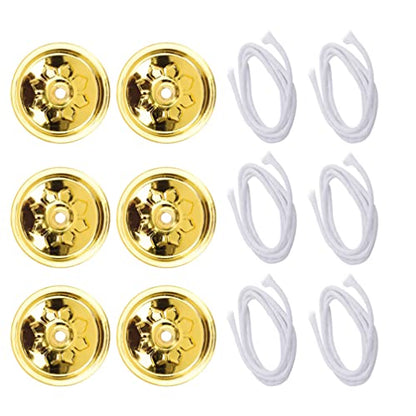 Brass Tube Wick Holder & Wick for Oil Cups, Glass Candles
