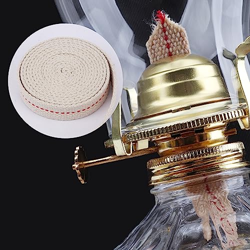 SWATOM 19.7 Feet/3 Rolls Oil Lamp Wicks 3/4 inch Oil Wick for Lamps Cotton Lantern Kerosene Wick Replacement with Genuine Red Stitch - size: 3/4 Inch Cotton Oil Lamp Wicks 19.7 Feet
