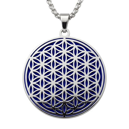 1" Stainless Steel Necklace Charms | Third Eye Vision | Peace Symbol | Finding Your Self | Yin & Yang | Moon Cat | Turtle Power | Flower of Life | | OM | Mystical Spiritual Protection, for Men & Women - style: Silver | Flower of Life Indigo