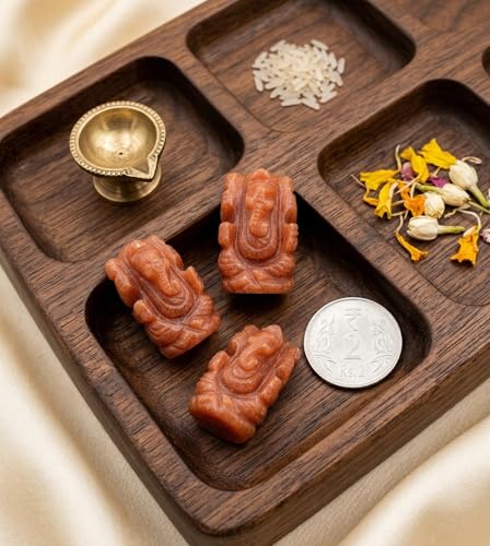 Natural Red Aventurine Ganesh Tiny Ganesh Statue Ganesh for Gift Beautiful Handcrafted Ganesh Idol Pocket Ganesh Statue Sculpture - color: Red Aventurine Ganesh