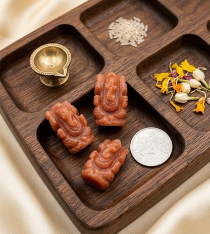 Natural Red Aventurine Ganesh Tiny Ganesh Statue Ganesh for Gift Beautiful Handcrafted Ganesh Idol Pocket Ganesh Statue Sculpture - color: Red Aventurine Ganesh