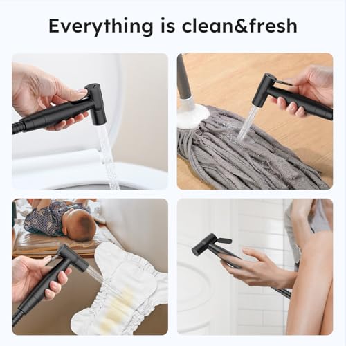 Arofa Black Handheld Bidet Sprayer, Bidet Attachment for Toilet, 2 Pack - color: Black, size: 2 Pack