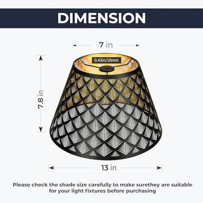 Small Lamp Shades Metal Lamp Shades With Etched Hollow Arrow Pattern - color: Black Arrow