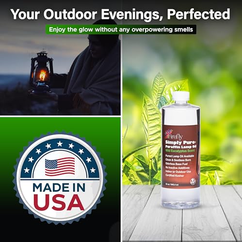 Firefly - Premium Paraffin Lamp Oil 32 oz - Smokeless Indoor Fuel