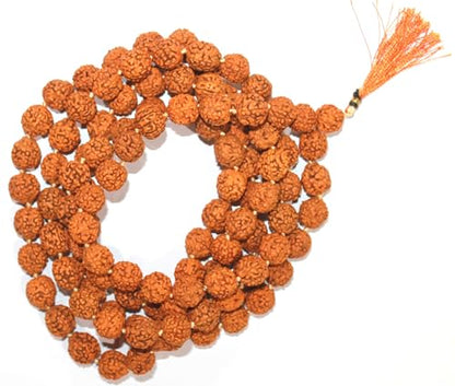 Original 5 Face Rudraksha Mala 108+1 With Certificate & Gaumukhi Japa Mala Bag, Beads Necklace, Seed Bead Natural Himalaya Panch Mukhi Rudraksha Seed, Prayer Beads, Wrist Mala Wrap, Jaap Mala 8MM