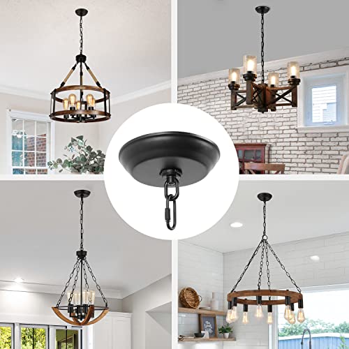 10 Feet Heavy Duty Black Chain with 5" Light Canopy Kit for Chandelier, Swag Light Kit Light Fixture Mounting Bracket for Hanging Light - color: Black 10 Ft Chain with 5" Canopy