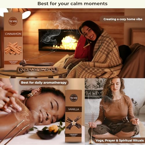 Cinnamon & Vanilla - Combo Pack of Incense Sticks - 100 Insence-Sticks of Each Scent - Total 200 Inscents - Inciensos Aromaticos para La Casa - Made with Natural Non Toxic Ingredients - color: Cinnamon & Vanilla