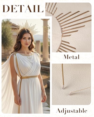 3 Pcs Goddess Costume Accessories Set, Sunburst Crown