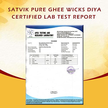Satvik Pure 50 Pc. Cow Ghee Wicks Readymade Cow Ghee Cotton Wicks Diya/Ghee Diya/Puja Batti for Your Daily Pujan Essential (Upto 30 Mins Time) - size: 50 Pieces