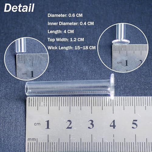 10 Pieces Glass Tube Holder Wick Replacement Cotton Torch Wicks with Glass Tube Holder and Oiling Funnel for Small Oil Lamp Alcohol or DIY Oil Lamps Burner - color: 10 Pieces