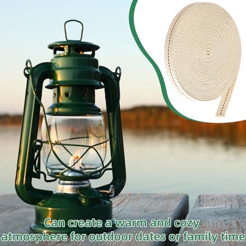 32.8 Feet Oil Lamp Wicks, 1/2 Inch Cotton Oil Lanterns Wick,Replacement Wick for Oil Burners,Kerosene Lamps & Paraffin Lanterns
