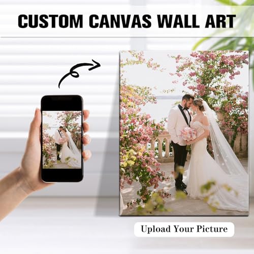 karani Custom Canvas Prints with Your Photos, Personalized Wall Art for Home Decor, Unique Personalized Gifts for Wedding, Birthday, Family & Friends, Ready to Hang Canvas Prints 12x16 - size: 12"L x 16"W