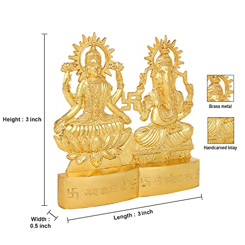 3 Inches Laxmi Ganesha Idol Statue Murti for Diwali | Temple Decor | Hindu Puja Mandir
