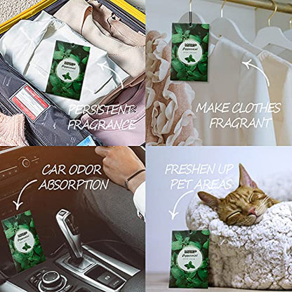 MYARO 12 Pack Peppermint Scented Sachets, Closet Deodorizer Car Freshener - color: Mint, size: 12 Packs