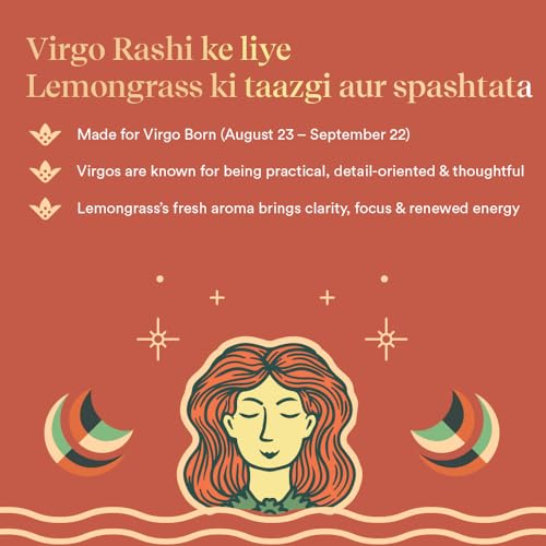 Pujashree Zodiac Dhoop Cones for Pooja - Organic & Natural Long Lasting Woody Aroma Fragrance Incense Sticks Mandir Puja (Virgo (Lemongrass))