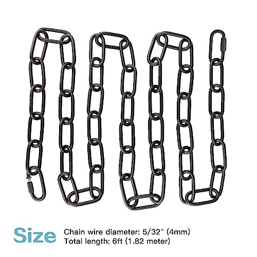 Helunsi Industrial Lighting Chain, 6 Feet Black Light Fixture Chain - color: Black
