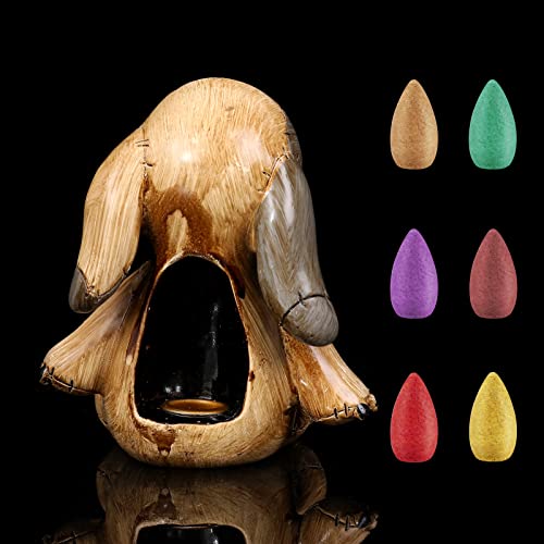Cool Doll Cone Incense Burner Unique Resin Holder Halloween Decor - color: Doll