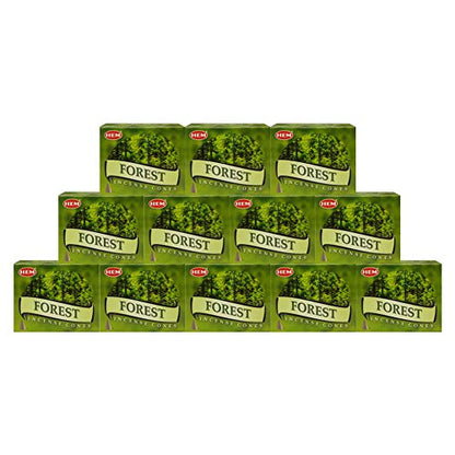 TRUMIRI Forest Incense Cones & Cone Incense Burner Bundle: 120pcs (12 Sets of 10pcs) - color: Forest