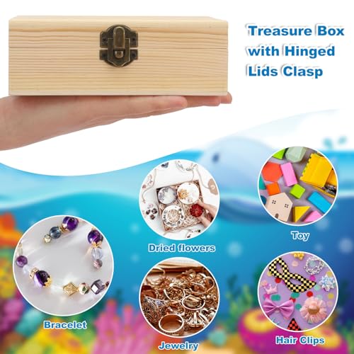 Hoemwarm 12 Pack Unfinished Wooden Storage Box DIY Treasure Box