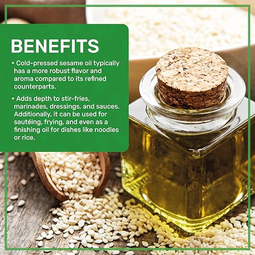 Organic Sesame Oil 3/4 Gallon Bottle - NOT TOASTED - Cold Pressed, Non-GMO, For & Skin & Cooking - 101oz / 3 liter - by Jiva Organics - size: 101 Fl Oz (Pack of 1)