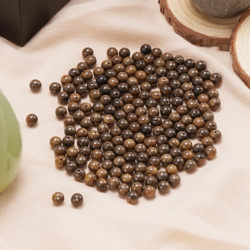 200pcs 10mm Natural Sandalwood Round Mala Beads for Jewelry Making - color: African Sandalwood (200 pcs), size: 10mm Diameter