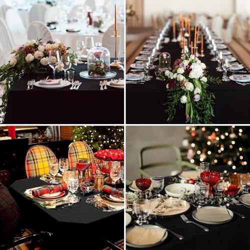 1 Pack Black Rectangle Tablecloths 60x120 Inch for 8ft Tables - color: Black, size: 120" x 60" (Rectangular)