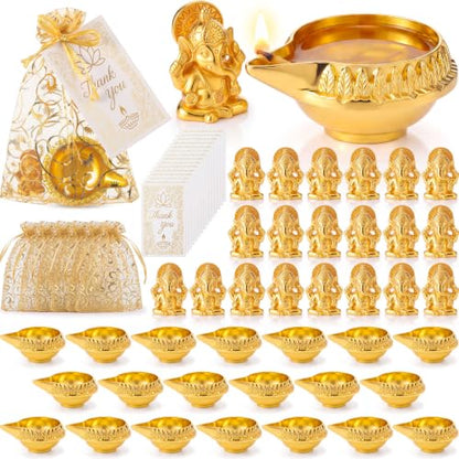 Conelist 20 Sets Indian Pooja Return Gift for Guest with Kuber Diya, Grain - style: Grain