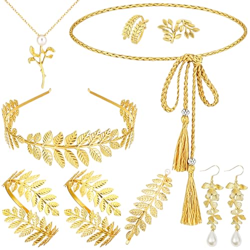 NEWITIN 20 Pieces Greek Goddess Costume Accessories Set for Women - color: Gold A