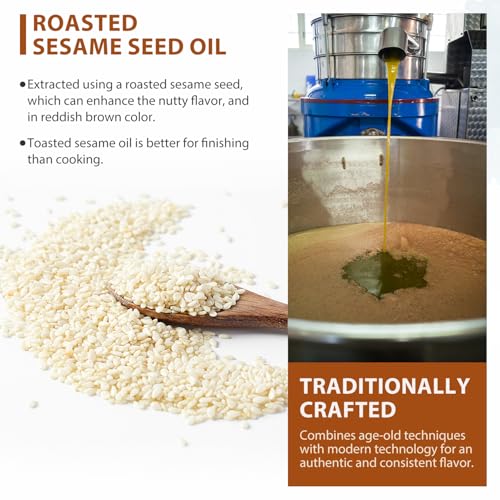 Soeos Sesame Oil, Toasted Sesame Seed Oil, 8.45 Fl Oz (250 ml), Nutty Flavor, Perfect for Asian Food, Noodles, Soup, Baking, and Stir-Fry - size: 8.45 Fl Oz (Pack of 1)