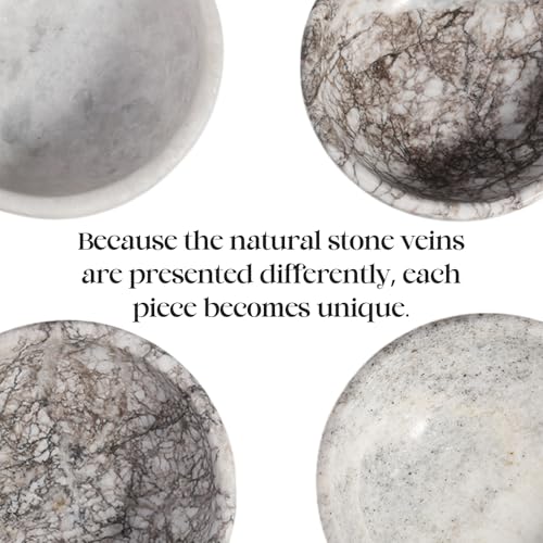 Koville Natural Marble Incense Holder, Incense Holder for Sticks with 9 Holes, Handmade Incense Burner Ash Catcher for Meditation Yoga SPA, Balsam Fir/Palo Santo/Sage/Cone (Gris Lido) - color: D=130-gris Lido