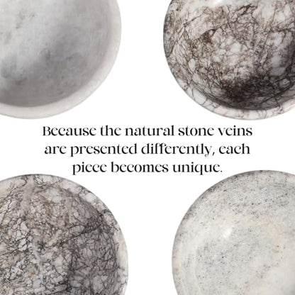 Koville Natural Marble Incense Holder, Incense Holder for Sticks with 9 Holes, Handmade Incense Burner Ash Catcher for Meditation Yoga SPA, Balsam Fir/Palo Santo/Sage/Cone (Gris Lido) - color: D=130-gris Lido
