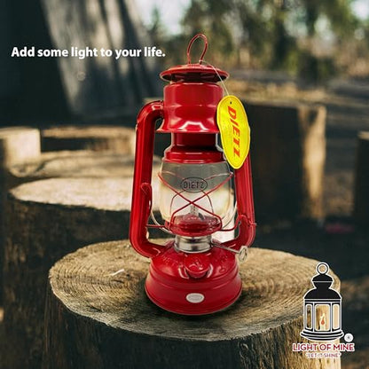 Light of Mine - Dietz #76 Original Red Oil Lantern Bundle Including 6-Pack of 100% Cotton 1/2" Replacement Wick Strips (#76, Red) - style: Red