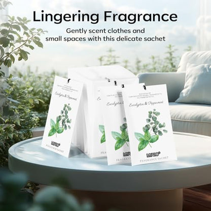 MYARO 12 Pack Eucalyptus Mint Scented Sachets, Closet Deodorizer Freshener - color: Eucalyptus Mint, size: 12 Packs