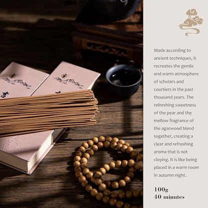 Incense Sticks, 110 Fuxi New Mountain Sandalwood Sticks - 100% Natural Chinese Aromatherapy, Charcoal Free & Coreless, for Daily Wellness, Yoga, and Home Fragrance