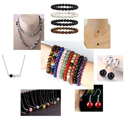 Natural Stone Beads 100pcs 8mm Amethyst Round Genuine Real Stone Beading Loose Gemstone Hole Size 1mm DIY Charm Smooth Beads for Bracelet Necklace Earrings Jewelry Making (Amethyst) - color: Amethyst Purple, size: 8mm