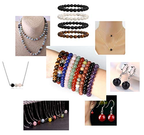 Natural Stone Beads 100pcs 10mm Amethyst Round Genuine Real Stone Beading Loose Gemstone Hole Size 1mm DIY Smooth Beads for Bracelet Necklace Earrings Jewelry Making (Amethyst, 10mm) - color: Amethyst Purple, size: 10mm