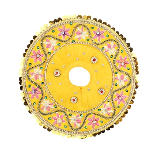 Laddu Gopal Dress with Mukut Bal Krishna Kanha ji God Vastra-Yellow (10")