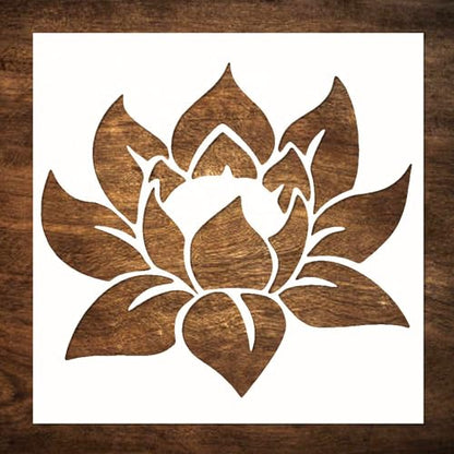 Large 12"x12" Lotus Stencil for Painting on Wood, Canvas, Paper, Fabric, Furniture - Lotus Flower Stencil - Reusable DIY Art and Craft Wall Stencils - Floral Stencils - color: Lotus 12"x12"
