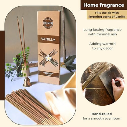 Vanilla Incense Sticks - Pack of 100 Insence-Sticks - Inciensos Aromaticos para La Casa Made with Natural Inscent Ingredients - Scented Insence Non Toxic Incents - color: Vanilla