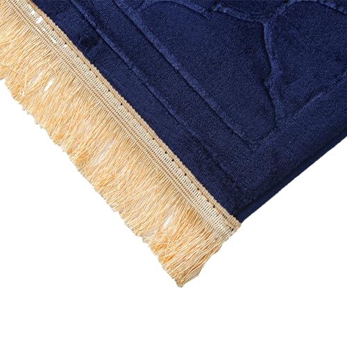 JE JOUE Prayer Rug Muslim Mat Islamic - Thickening Sponge Muslim Rug for Men Women Eid Travel Ramadan, Soft Luxury Great for Knees and Forehead （Blue） - color: Blue