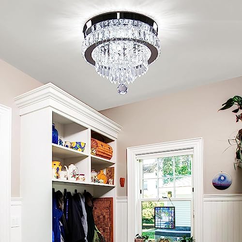 11.8" Crystal Ceiling Light, Flush Mount, Cool White - color: 11.8“-Cool White