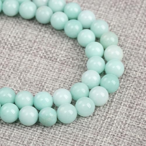 90PCS 8MM Natural Stone Amazonite Chalcedony Loose Beads for Jewelry Making DIY Bracelet Necklace 2 Strands - color: Amazonite Chalcedony, size: 8mm (2 strands)