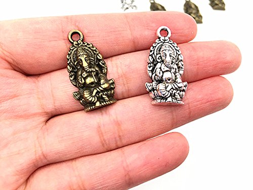 ALIMITOPIA 30pcs Ganesha Religious charm Pendant for DIY Jewelry Making Accessories