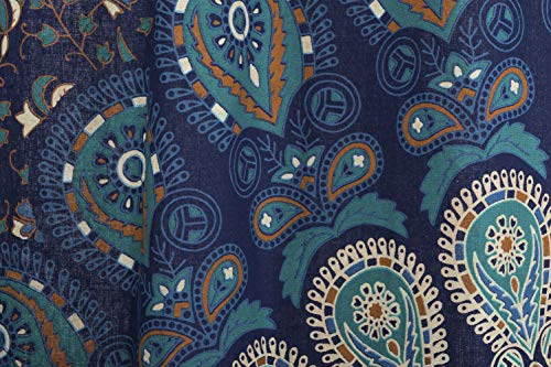 Popular Handicrafts Indian Hippie Bohemian Beautiful Elephant Mandala Curtain Panels Blue Tarquiose - color: Blue Tarquiose, size: 25"W x 74"L (Pack of 2)
